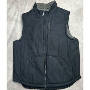 Lee Premium Select Vest Mens M Black Canvas Sherpa Lined Insulated Full-Zip